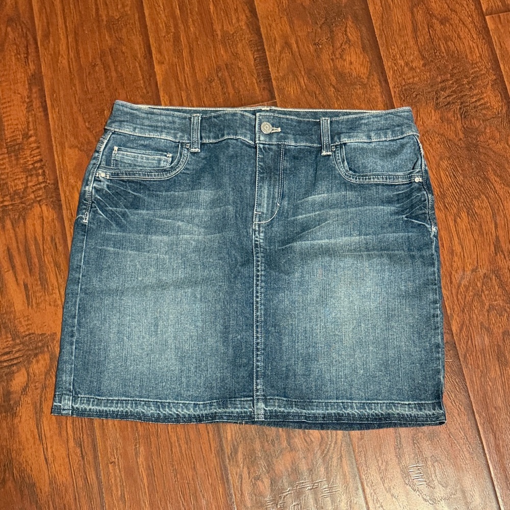 White House Black Market Dark Blue Denim Mini Skirt